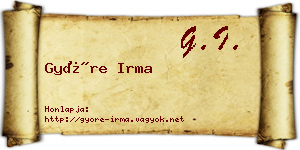 Györe Irma névjegykártya