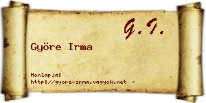 Györe Irma névjegykártya