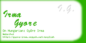 irma gyore business card
